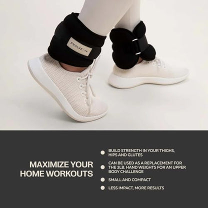 Pvolve Adjustable Ankle Weights for Men & Women, Wrist or Ankle Weights, Tone and Sculpt Your Body, Legs & Core, Used for at Home Workouts, Walking, Dancing or Pilates, 1 Pair