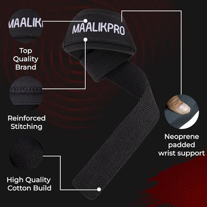 Weight Lifting Straps | Wrist Lifting Strap - color: Black