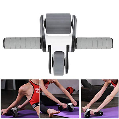 2 Wheels Ab Roller Wheel, Abdominal Muscle Exerciser, Dual - Wheel Core Trainer with Knee Pad for Home Gym, Stable Aluminum Alloy Frame, Foldable Design for Full - Body
