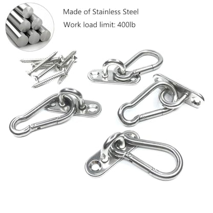 8Pcs 304 Stainless Steel 1.8 inch Pad Eye Hooks and 8Pcs 304 Stainless Steel Snap Hooks,Screw Ceiling Hook,Shade Sail Hardware,Outdoors String Lights Hangers with Screws Anchors - style: 1.8 Inches Pad Eye Hooks with Snap Hooks