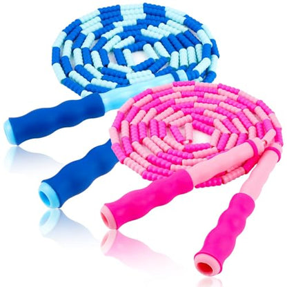 Jump Rope for Kids, Adjustable Jump Ropes for 4 5 6 7 8 10 12, Tangle Free - color: Blue and Pink