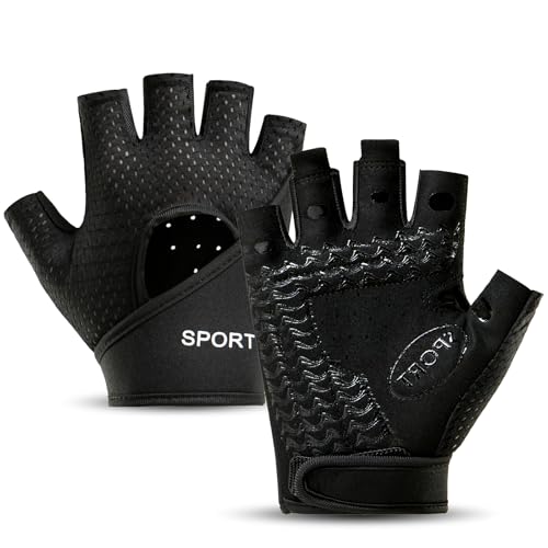 Workout Gloves Women, Exercise Gloves with Wrist Wrap Support, Gym Gloves for Weight Lifting with Full Palm Protection, Extra Grip for Fitness, Pull Ups - color: Black, size: Medium