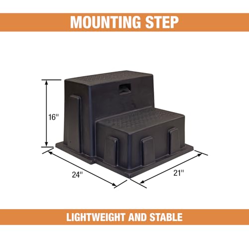 Buyers Products 3013658 Multi-Purpose Polymer Step Stool - 21 in W x 16 in H - Lightweight, Non‑Slip, Stackable UV‑Stable Plastic Step Ladder for RV, Campers, Pets, Hot Tubs, & More, Made in USA