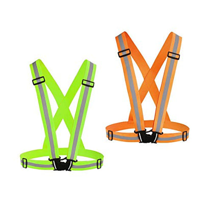 Reflective Vest Running Gear 2Pack, High Visibility Adjustable Safety Ves for Night Cycling,Hiking, Jogging,Dog Walking