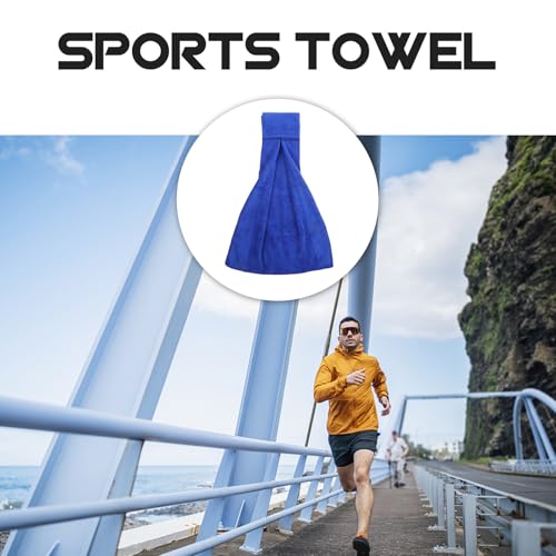 Quick Dry Sports Towel with Hook Loop, Portable Fitness Sweat Towel for Gym, Yoga, Golf – Fast Drying, Lightweight Microfiber in Navy Blue for Travel and Workout