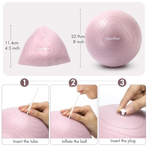 Pilates Ball 9 Inch Core Ball, Small Exercise Ball Between Knees for Physical Therapy, Small Yoga for Pilates, Yoga and Core Training, Fitness for Workout at Home Gym and Office