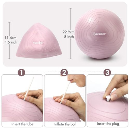 Pilates Ball 9 Inch Core Ball, Small Exercise Ball Between Knees for Physical Therapy, Small Yoga for Pilates, Yoga and Core Training, Fitness for Workout at Home Gym and Office