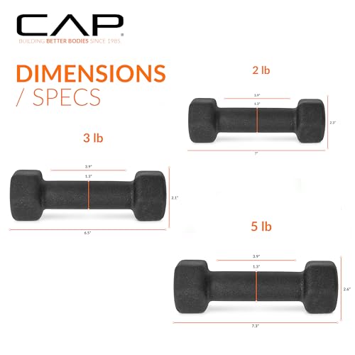 CAP Barbell Neoprene Dumbbell Weights Pairs & Sets | Black - style: 56 lb Set