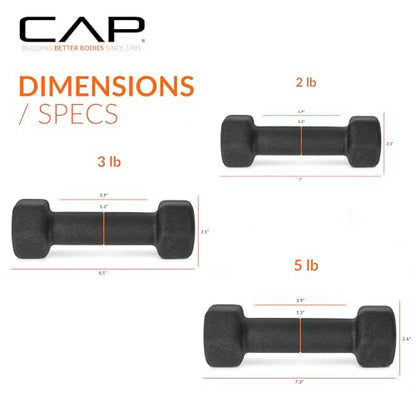 CAP Barbell Neoprene Dumbbell Weights Pairs & Sets | Black - style: 56 lb Set