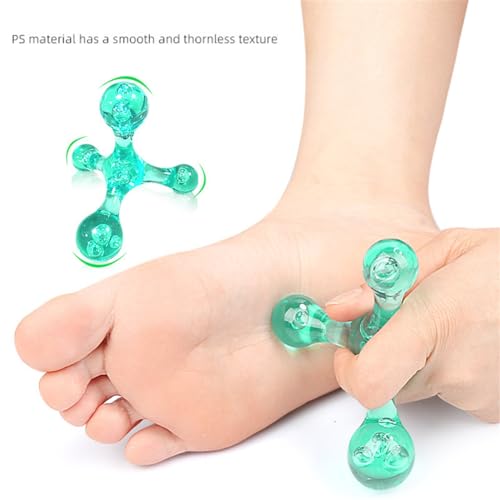 Trigger Point Massage Tools - 2 Pcs 4 Press Point Self Massage Balls Manual Massager for Deep Tissue Pain Relief (Blue)