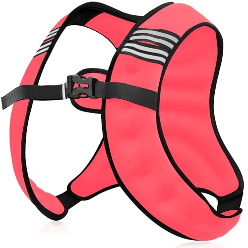NATURELUX Weighted Vest Men or Women - 5/10/15/20/25/30lbs Weights with Reflective Stripe, Weighted Vest for Workout Equipment for Strength Training Running - Walking Weight Loss - color: Pink, size: 5 lbs