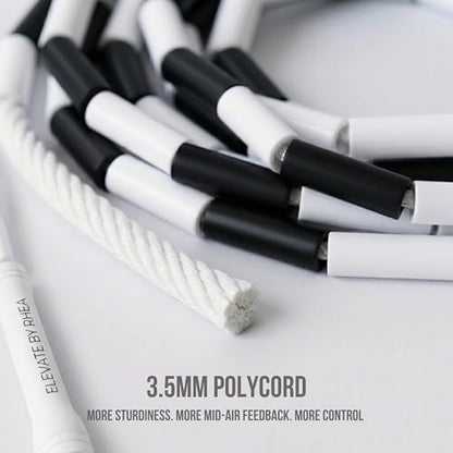 Pro-Grade Beaded Jump Rope for Beginners - color: Black/White