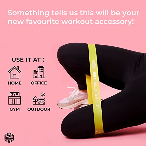 Boldfit Resistance Bands Mini Loop Set, Multicolor, Pack of 5 | Hip Band, Booty Belt, Latex Band, Theraband for Fitness, RMiniloop1