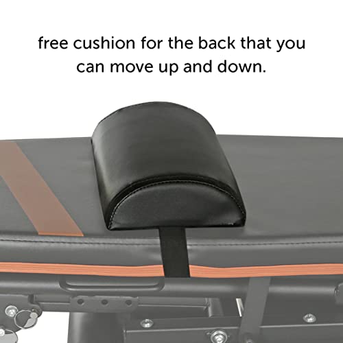 Exercise Bench Adjustable Foldable Compact Workout Weight Bench Easy To Carry NO ASSEMBLY NEEDED, Black-Orange (FOLD-110B)