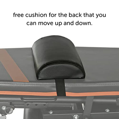 Exercise Bench Adjustable Foldable Compact Workout Weight Bench Easy To Carry NO ASSEMBLY NEEDED, Black-Orange (FOLD-110B)