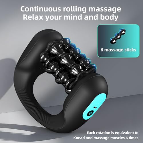 Electric Rolling Massager with Dock – Hands-Free Desk or Handheld Muscle Roller for Legs, Calves, Neck & Back, Deep Tissue Relief, Rechargeable 3 Speeds