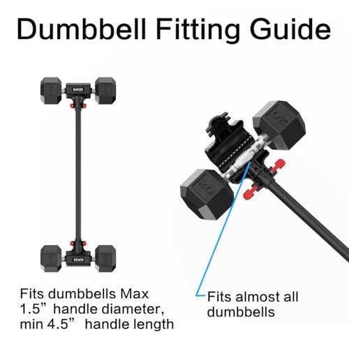 Dumbbell Converter - Turn Dumbbells into Barbell Set, Up to 220LB Capacity