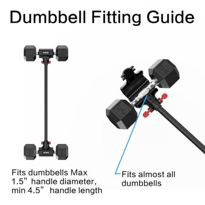 Dumbbell Converter - Turn Dumbbells into Barbell Set, Up to 220LB Capacity