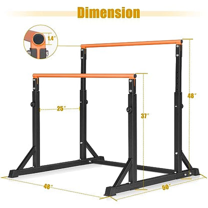 Bongkim Dip Bar, Heavy Duty Dip Station with 7 Height Levels, 800lbs Adjustable Parallel Bars for Tricep Dips Pull-Ups L-Sits Calisthenics Exercises Strength Training for Home Gym Outdoor