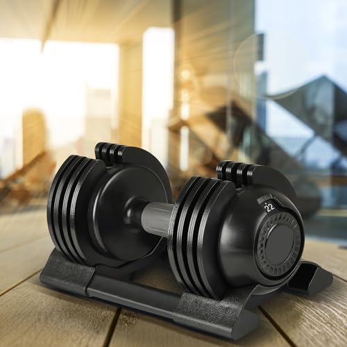 Adjustable Dumbbell Set 7/14/22 LBS - Heavy-Duty Steel & Plastic Design, Compact Space-Saving Home Gym Equipment for Strength Training, Fitness & Full-Body Workouts