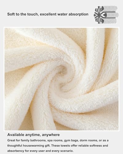 sakano 2-Piece Bath Towel Set - Ultra Soft Highly Absorbent No Fuzz Quick-Dry Microfiber Bath Sheets for Gym, Spa, and Salon -White, 28 x 55 inches