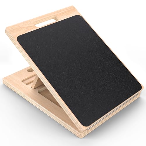 Adjustable Wooden Slant Board for Calf Stretching ,Portable Calf Strecther Incline Board for Knees Ankle Heel Feet Leg,Slanted Board for Physical Therapy - style: Standard Edition (15°-30°)