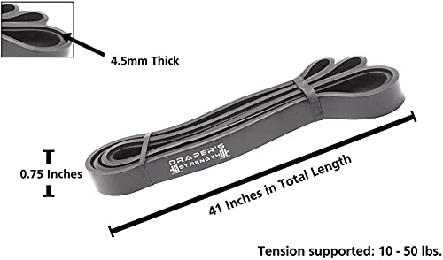 Draper's Strength Heavy Duty Resistance Stretch Loop Bands for Powerlifting Workout Exercise and Assisted Pull Ups