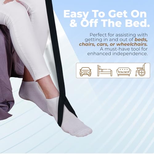 35" Leg Lifter for Mobility - Durable Strap w/Multi Loops | Post Surgery Aid for Hip, Knee & Wheelchair Patients | Easy Bed, Car & Couch Transfer