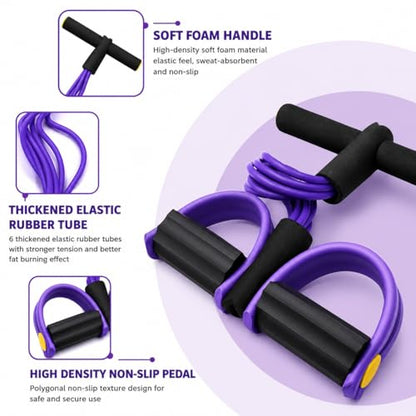Pedal Resistance Bands with Handles, 21 Fitness Resistance Bands-6 Tube, Resistance Bands with Handles Pedal, Stretch Bands for Exercise Sit Up Exercise Equipment AB Workout Equipment for Women Men