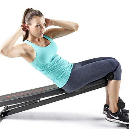 Marcy Multi-Position Adjustable Utility Bench for Home Gym Weightlifting and Strength Training - color: Black/Red