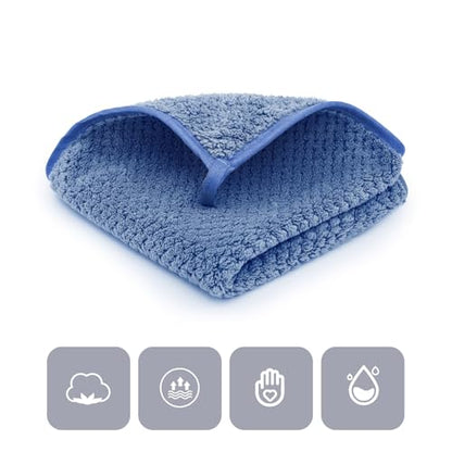 6 Pack Washcloth Set Towels - Quick Drying & Absorbent Microfiber Gym Towels 13x13 inches - Lightweight & Thin Yoga Towels - Multi-Purpose Camping Towels for SPA, Hotel & Bathroom, Blue