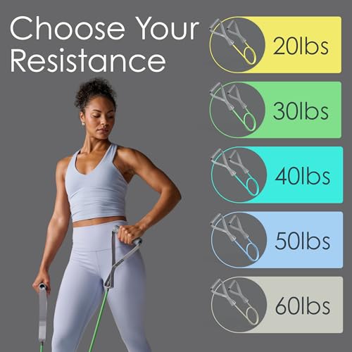 EQYP Power Tube Resistance Bands with Handles – Multi-Pack Exercise Bands for Home Workouts - size: 20lbs-40lbs with Handle
