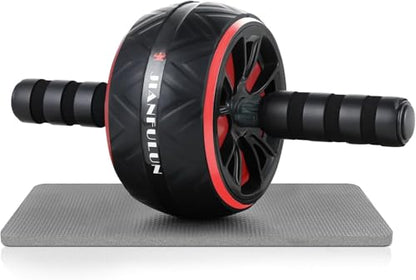 Ab Roller Wheel with Knee Pad, Ab Wheel Roller for Abs Workout & Core Strength Training, Dual Wheel Abdominal Exercise Equipment for Home Gym Fitness for Men & Women
