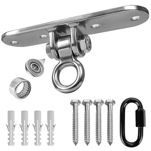 Swing Hanger Heavy Duty Ceiling Mount 800LB Capacity Stainless Steel Swing Hardware Accessories for Porch Playground Yoga Heavy Bag - size: Size 4