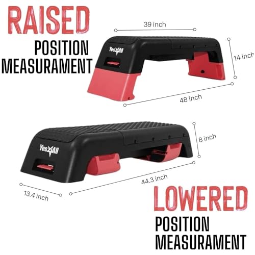 Yes4All Multifunctional Aerobic Deck - Versatile Fitness Station, Weight Bench, Aerobic Stepper, Plyometrics Box for Cardio Workouts and Strength Training - color: B.Red/Black