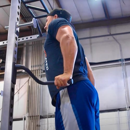 Valor Fitness Power Rack Dip Handle Attachments with Multiple Fits - Options Compatible with 2" & 2.5" Uprights and 3" Rigs with 1" Hole - Strength Training Accessory - size: 2.5" x 2.5" Frame