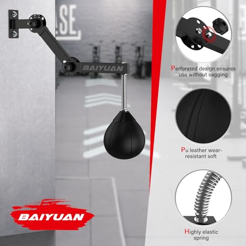 Speed Bag Boxing Punching Bag, Wall Mount Height Adjustable & Fold Speed Bags for Boxing, Wall Bracket Boxing Reflex Ball, Boxing Bag as Adults Teens and Kids, Fits Home Gym Workout - color: Light black