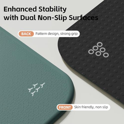 Extra Thick 10mm Foldable Yoga Mat, SGS Certified POE Non-Slip Mat, Multi-Purpose Exercise & Fitness Mats for Studio or Home - color: Deep Green-74"L x 26"W x 0.4"Th
