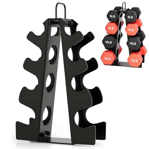 Dumbbell Rack Stand Only,Small Weight Rack,4Tier Compact A-Frame Dumbbell Rack With Handle,Weight Holders For Free Weights,Weight Tree Rack For Women Home Gym(Dumbbells not included)