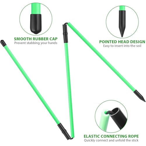 Golf Alignment Sticks 2 Pack, Collapsible Practice Rods with Tube Case, Portable Training Aid for Aiming, Putting, Swing, Training - Home & Driving Range Use