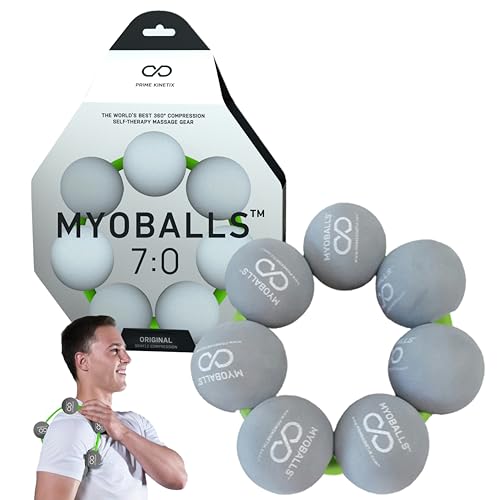 PRIMEKINETIX MyoBalls Massage Therapy Balls - 360° Relief for Plantar Fasciitis, Shin Splints, Tight Calves & IT Band - Deep Tissue Trigger Point Tool for Athletes & Active Lifestyles - 7 Ball Set
