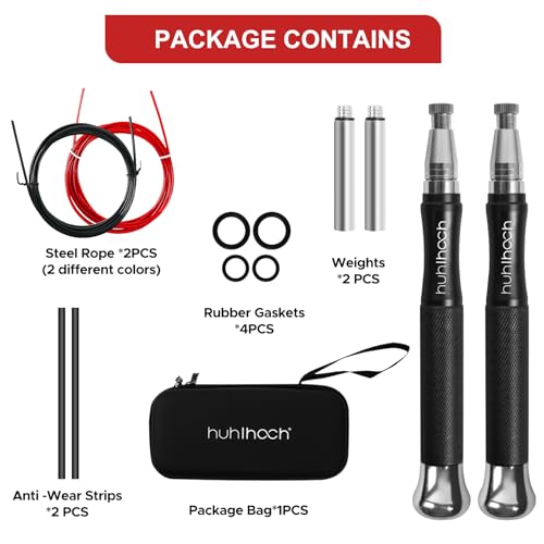 Speed Weighted Jump Rope with Secure Lock Mechanism, 360° Smooth Swivel, Non-Slip Matte Textured Handles, Features 2 Performance Cords for Effective Fitness Workouts