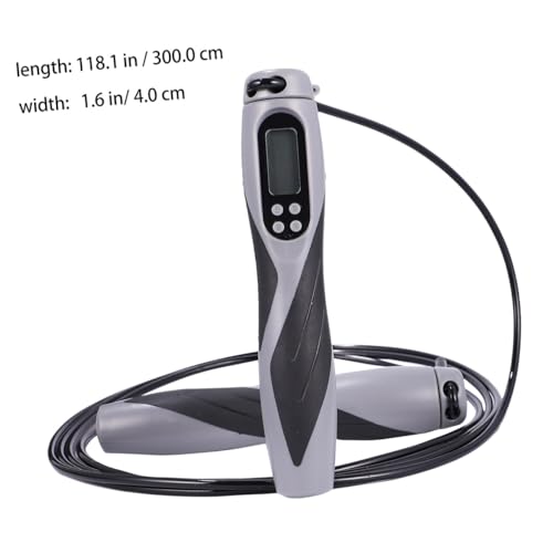 Electronic Counting Jump Rope Weighted Steel Wire Fitness Skipping Rope for Workout Training with Digital Counter Black, Suitable for Gym