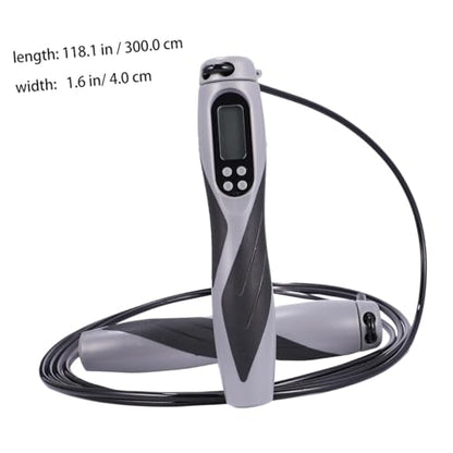 Electronic Counting Jump Rope Weighted Steel Wire Fitness Skipping Rope for Workout Training with Digital Counter Black, Suitable for Gym