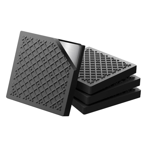 Exercise Equipment Mat 5.11x5.11x0.55in 4pcs, Heavy Duty Thick Steel Embedded Rubber Mat, Anti Slip/Noise Reduction/Vibration Resistance, Treadmills Equipment Pads, Used for Carpets, Wooden Floors - size: 5.11’‘x5.11’‘-4pcs
