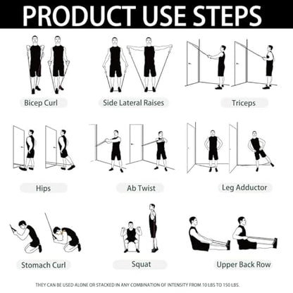 Resistance Bands with Handles, Single Resistance Bands, Exercise Bands with Handles, for Resistance Training, Physical Therapy, Home Workouts, Fitness, Pilates