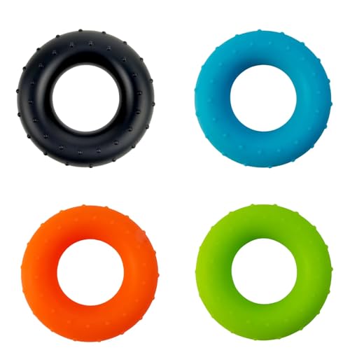 4pcs silicone grip ring, grip device, fitness rubber ring, exercise finger strength training equipment set, exercise hand grip and flexibility