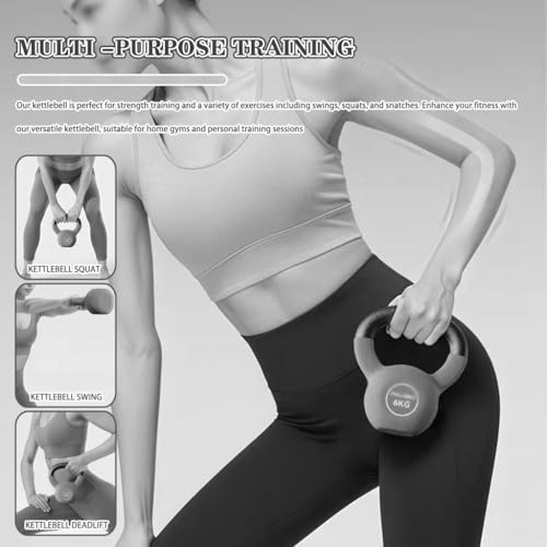 Kettlebell Weights for Women Men's Strength Training Competitive Kettle Bells, One-piece Plastic Dipping Cast Iron Kettle Ball, Home/Gym, Squat/Swing/Deadlift(Gray-12kg) - color: Gray-12kg