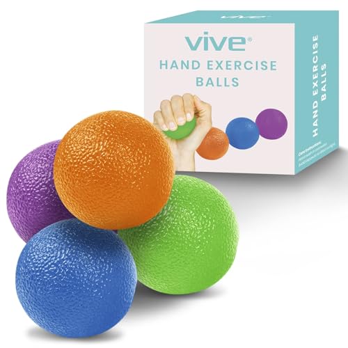 Vive Squeeze Balls for Hand Therapy, Exercise, Arthritis (w/Rehab Video App) - Grip Strengthener Occupational Equipment for Finger, Wrist, Carpal Tunnel, Pain Relief