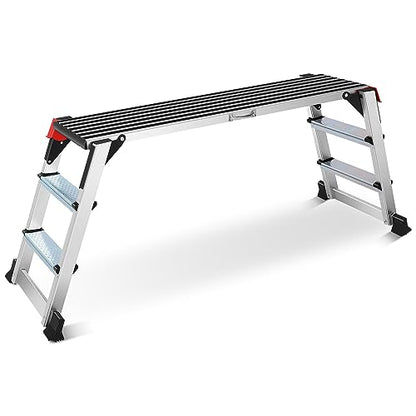 Work Platform Two Step Ladder,50"×12"×27"Aluminum Platform Non-Slip 330 lbs - size: Two Step-50"×12"×27"